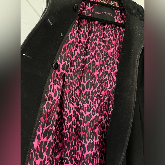 BETSEY JOHNSON Black Wool Pea Coat - Size 8 - Picture 12 of 12